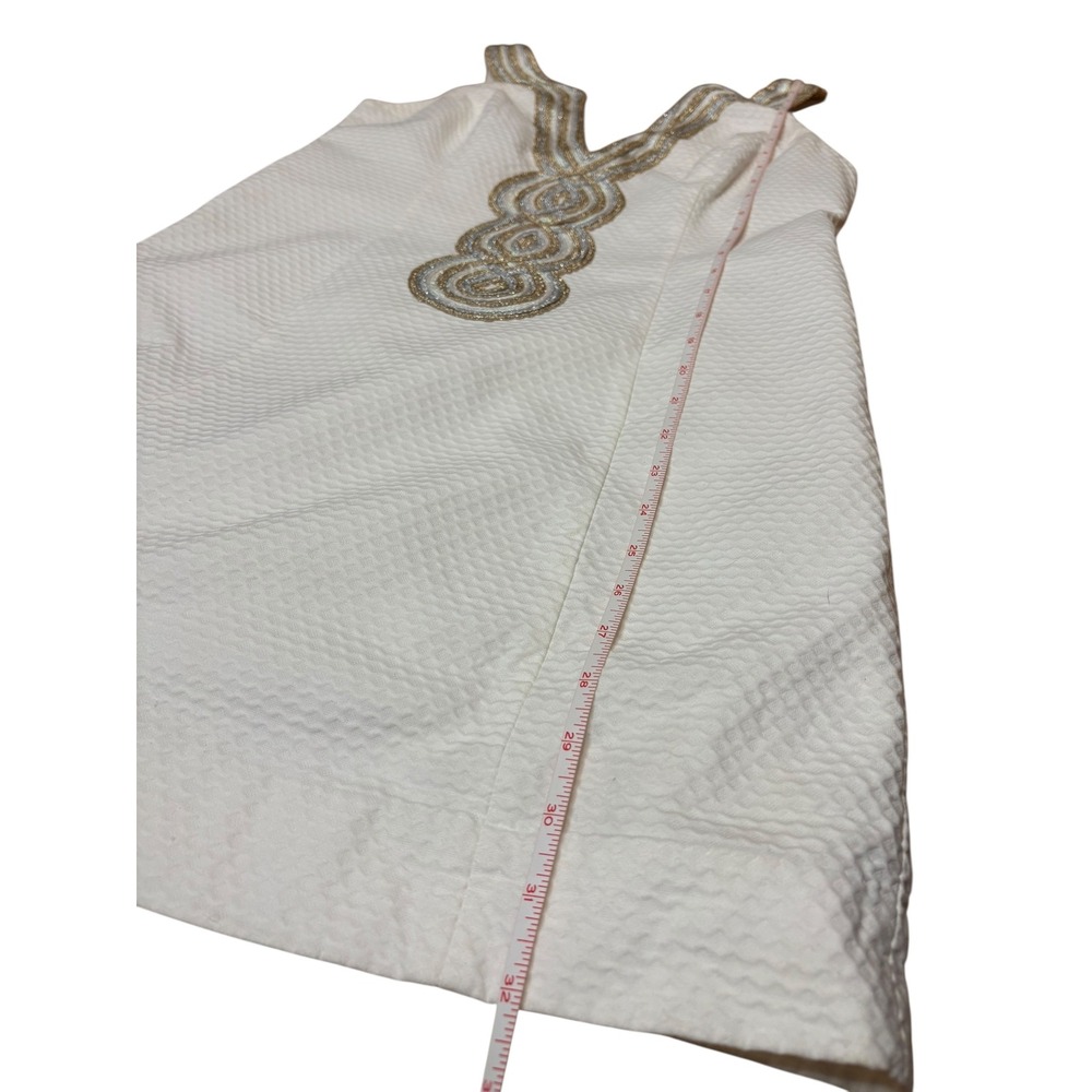 Lilly Pulitzer Valli Shift Dress in Resort White metallic soutache trim Size 6 - Picture 8 of 12